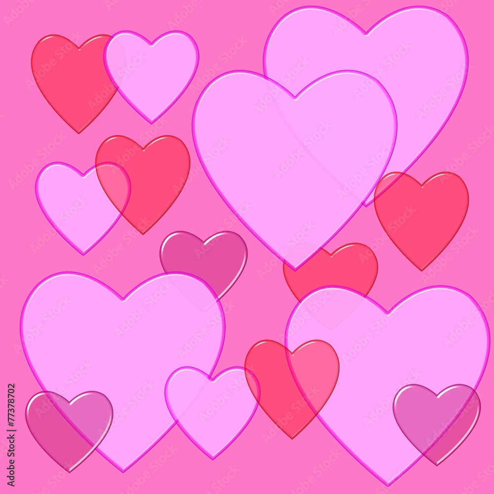 Shining heart Valentine background pink