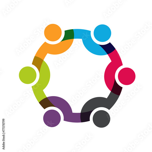 Social Network, Group of 6 people business men. Vector design