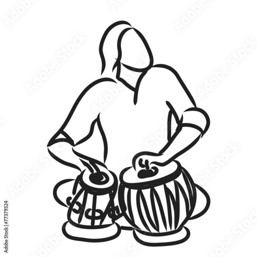 Indian musician playing tabla