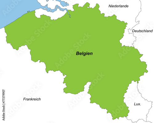 Belgien in gr  n und wei    beschriftet 