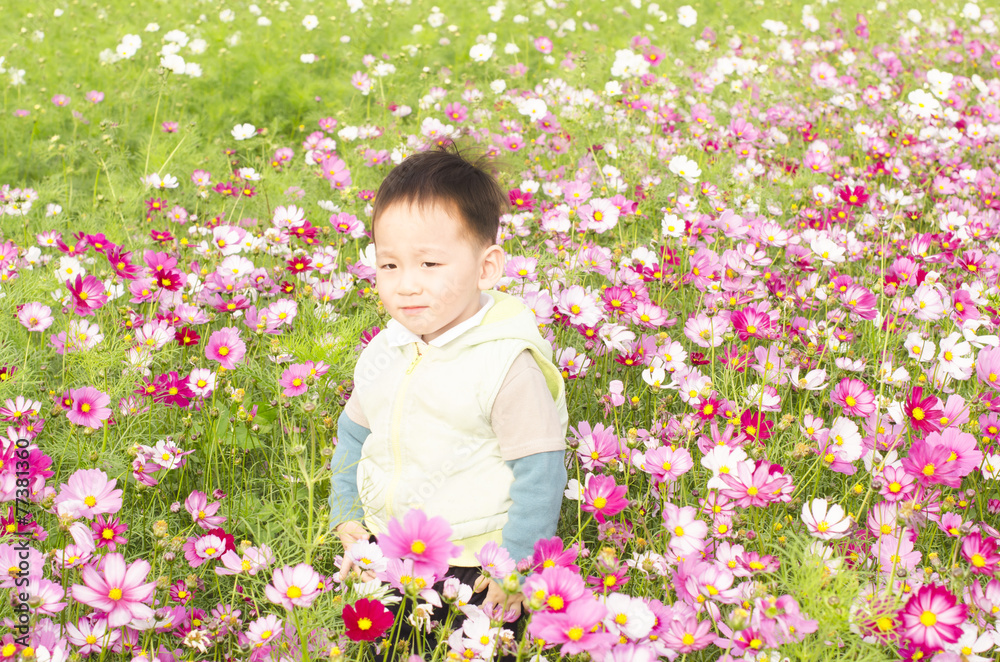 Smiling boy in meadow Smiling boy in meadow