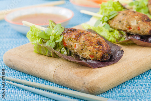 Nem Nuong Xa - Vietnamese pork sausages on lemongrass skewers