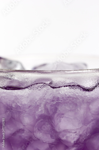 Purple Juice in Ice Closeup