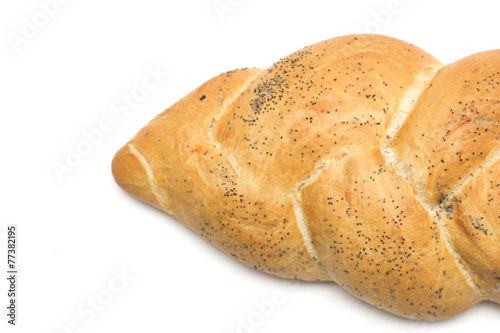 Bread - a loaf as a pigtail. Photo.