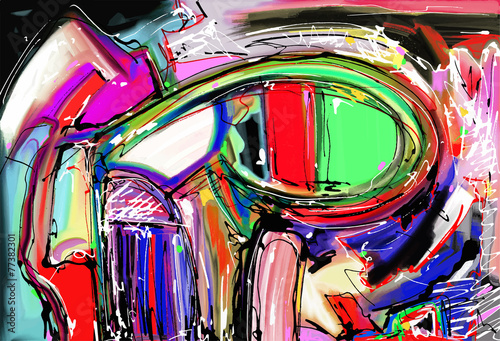original illustration of abstract art digital painting
