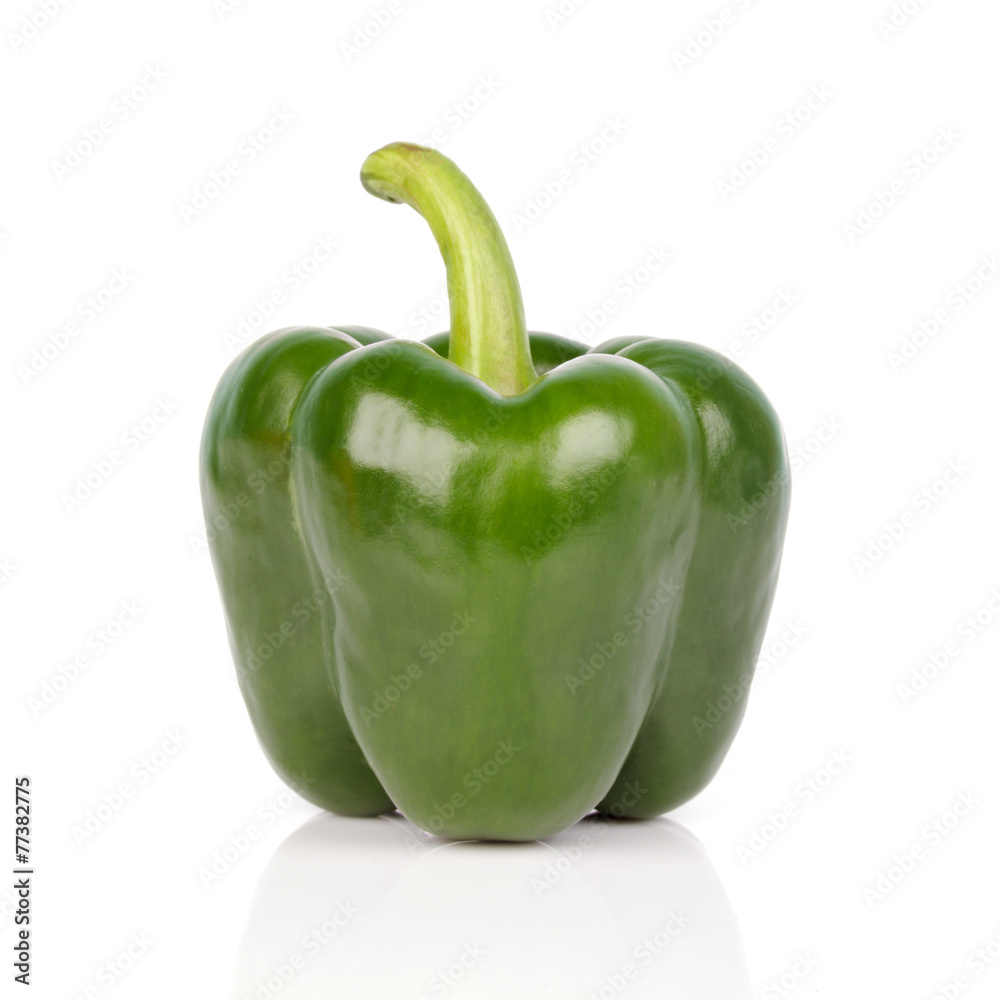 green bell pepper on white background green bell pepper on white background