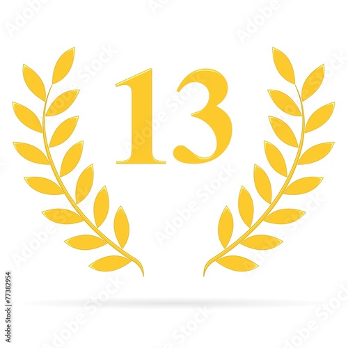 Lauriers 13 gold sur fond blanc