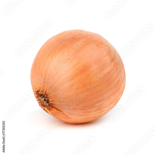 Ripe onion on white background
