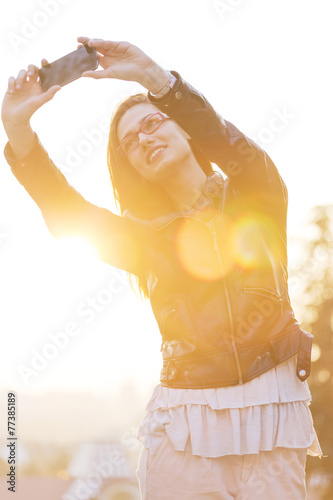 Young girl taking a selfie