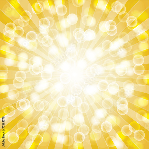 Yellow summer sun light burst.