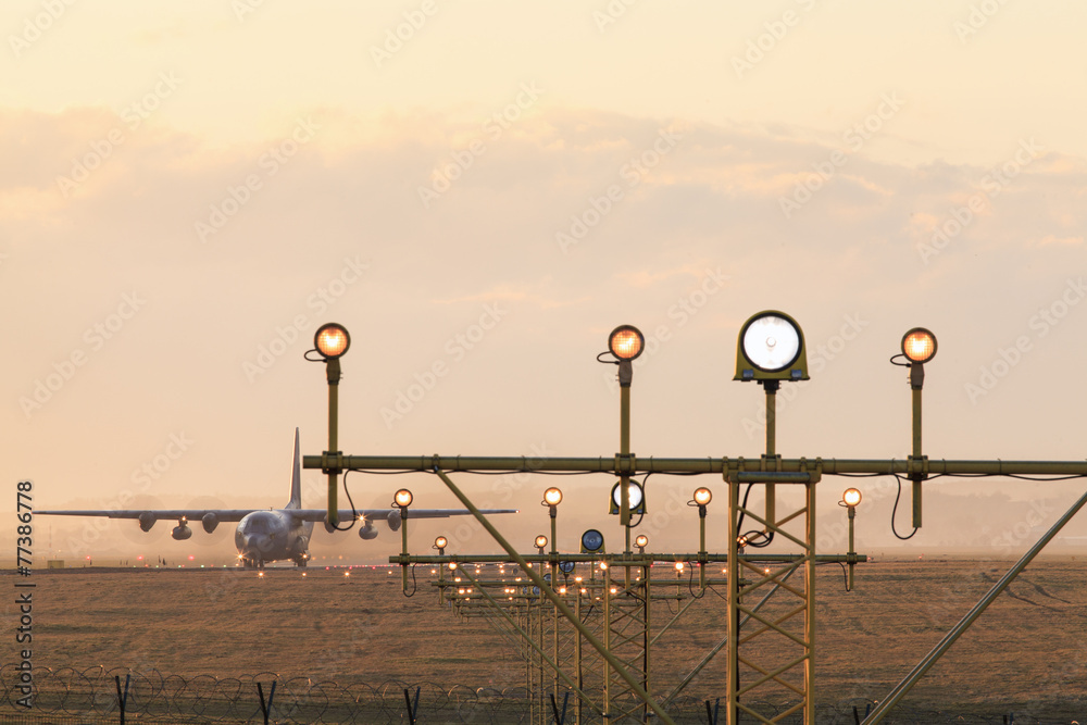 Navigation lights at the airport