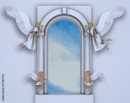 Portal con ángeles y querubines