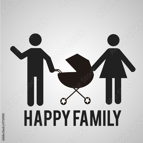 happy family,parents with truckle bed over gray color background