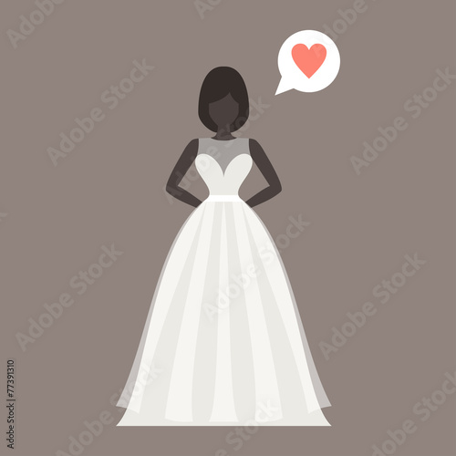 Lovely bride female in wedding dress