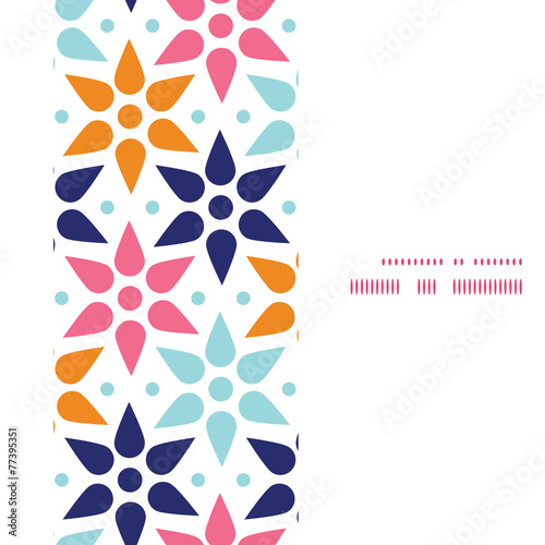 Vector abstract colorful stars vertical frame seamless pattern