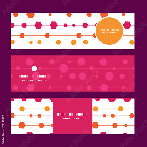 Vector abstract colorful stripes and shapes horizontal banners