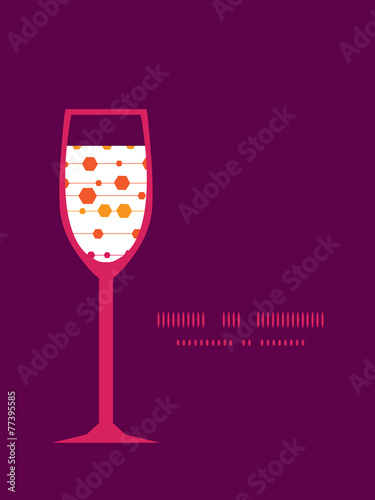 Vector abstract colorful stripes and shapes wine glass