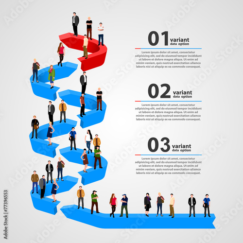 Business people standing in line.