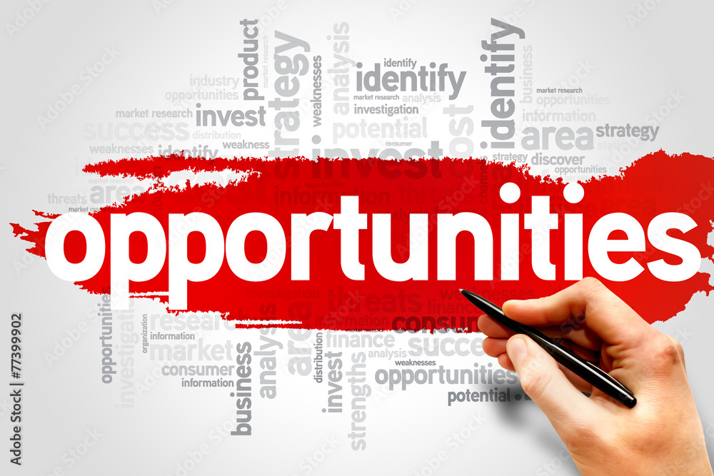 Opportunities word cloud, business concept Opportunities word cloud, business concept