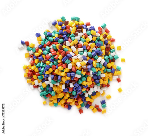 Obraz na płótnie Top view of plastic pellets