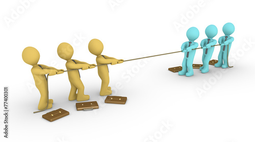 Tug of war between two teams