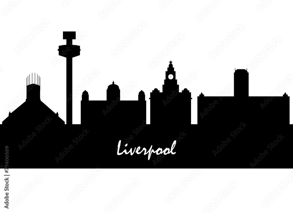 Liverpool Skyline with Typography Design