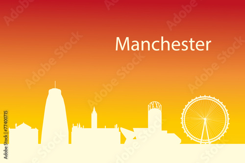 silhouette of city manchester england