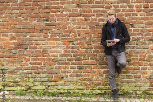 Man with tablet