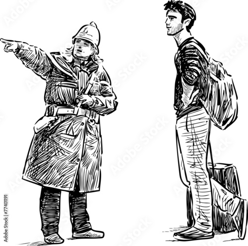tourist and police