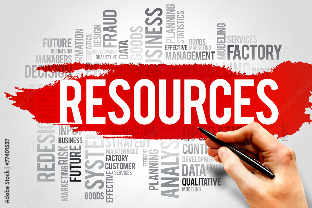 RESOURCES word cloud, business concept RESOURCES word cloud, business concept