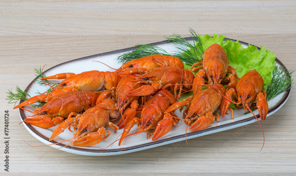 Boiled crayfish