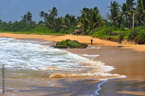 Ocean coast of Sri Lanka in the tropics photo