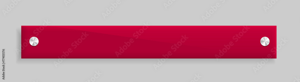 the glossy red banner