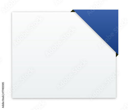 the blank banner with blue corner