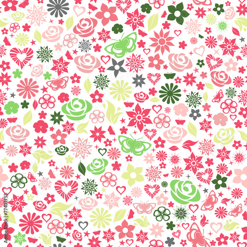 Seamless pattern of flowers