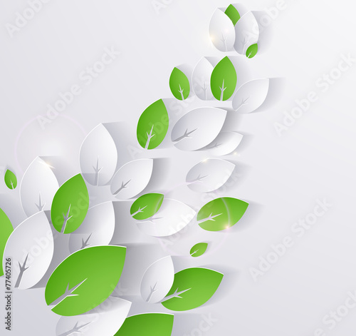 paper eco leaves abstract background