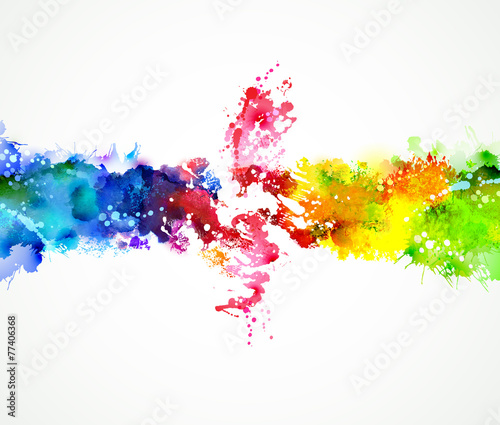 Bright watercolor stains. Color composition.