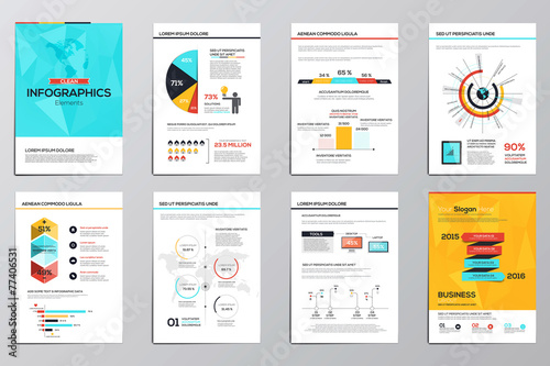 Business infographics elements for corporate brochures