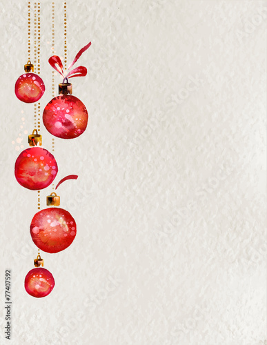background with drawing Christmas baubles