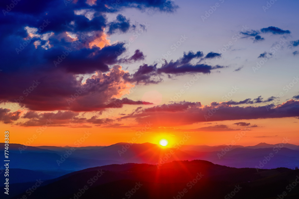blue color of mountains during sunset blue color of mountains during sunset