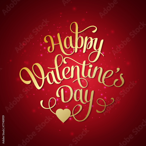 Happy Valentine's Day Vintage Card With Lettering
