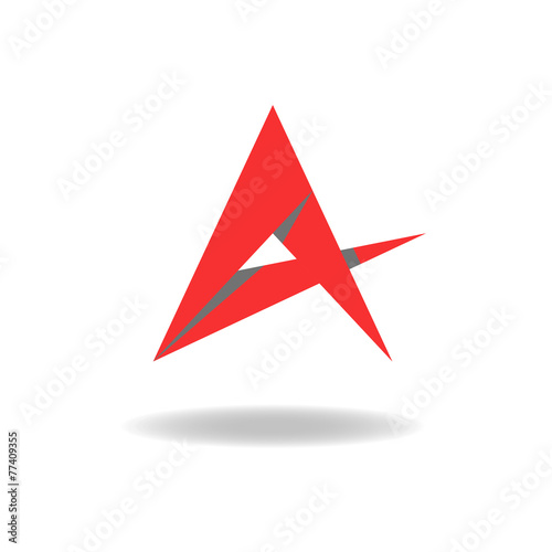 A - letter or idea abstract red star logo