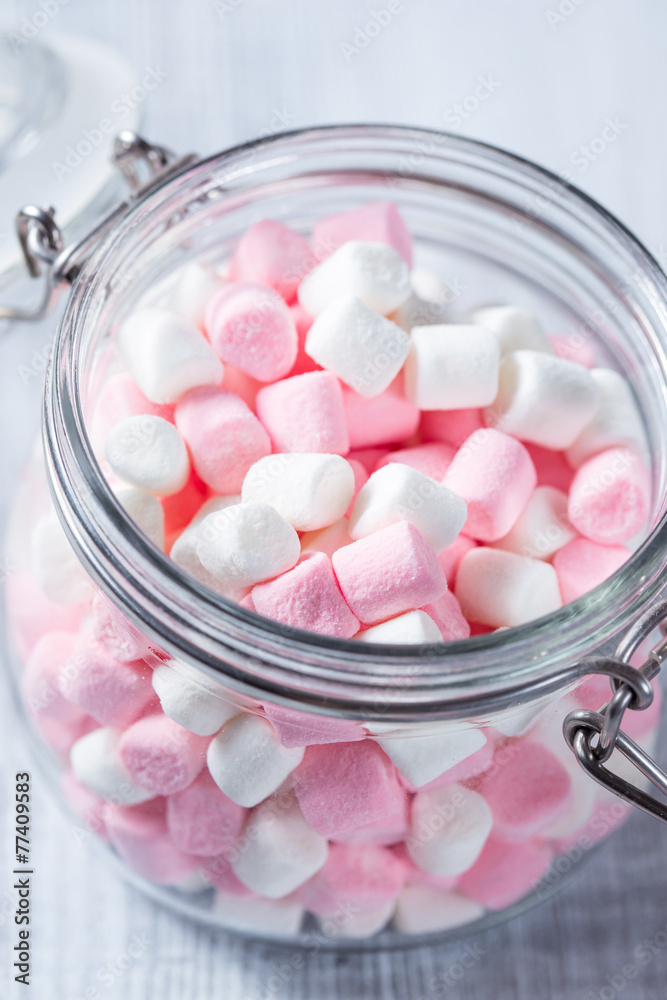 Pink and white marshmallows Pink and white marshmallows