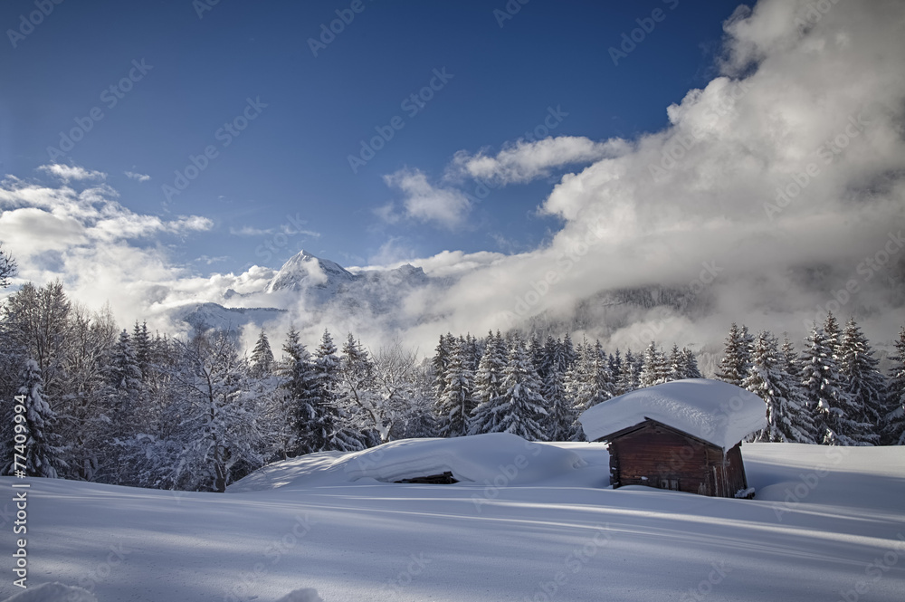Mazot sous la neige- Savoie