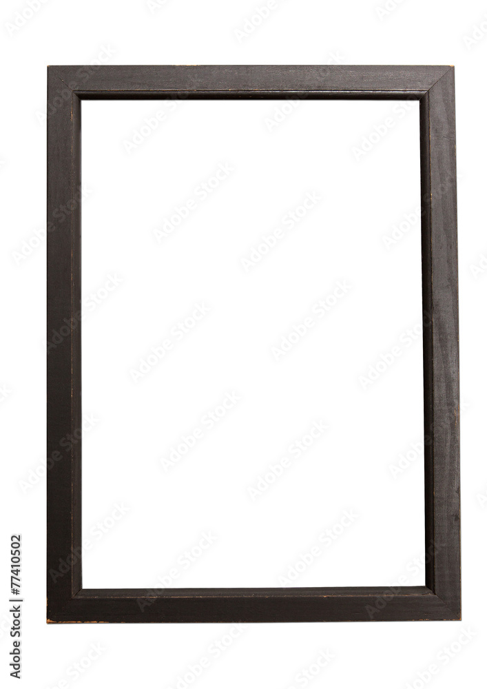 Old, dark frame on white background Old, dark frame on white background