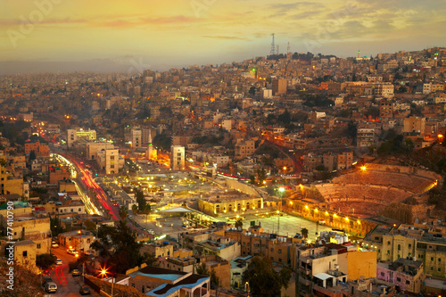 Night lights of Amman - capital of Jordan