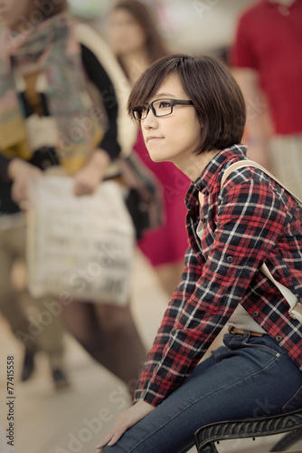 Shopping young girl rest