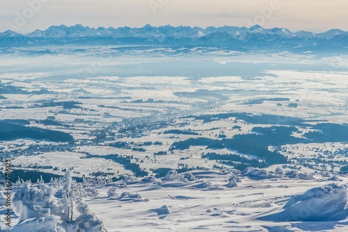 Winter view on Tatra Mountains from Babia Gora - Poland