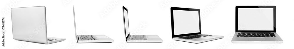 Laptops on white background Laptops on white background