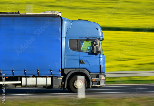 truck on a road photo